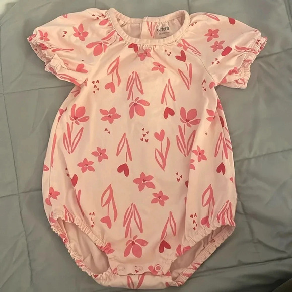 Carter's Other - Carters pink floral onesie size 12M